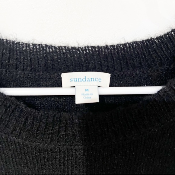 Sundance LET IT SNOW Mohair Blend Black & White Graphic Pullover Sweater Medium - Picture 5 of 8